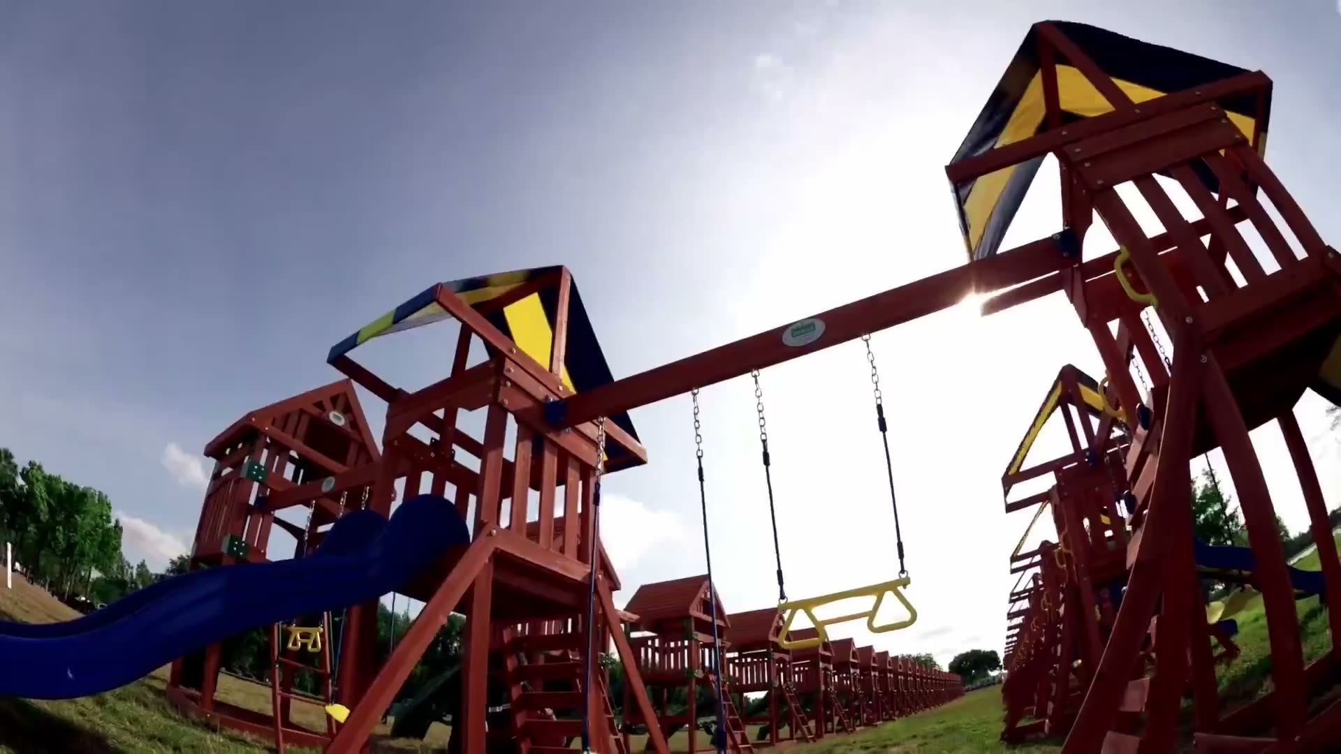 The Guinness World Record longest swing set, built by Backyard Discovery in 2016