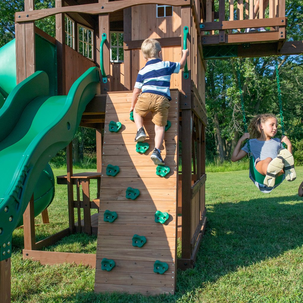 Parco Giochi Skyfort in legno con scivolo tubolarelare